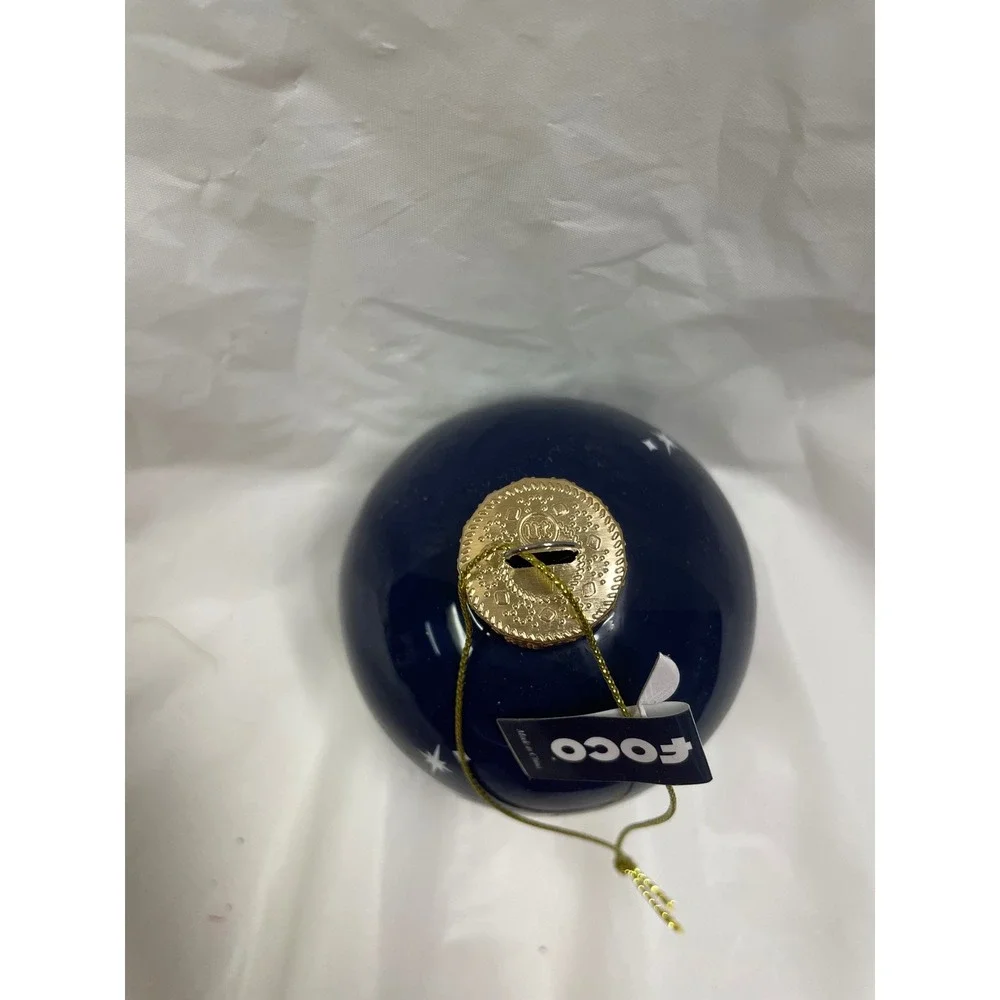 Dallas Cowboys NFL FOCO Glass Ball Christmas Ornament Navy Blue Silver 2025 1960